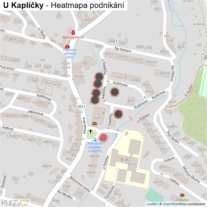 Mapa U Kapličky - Firmy v ulici.