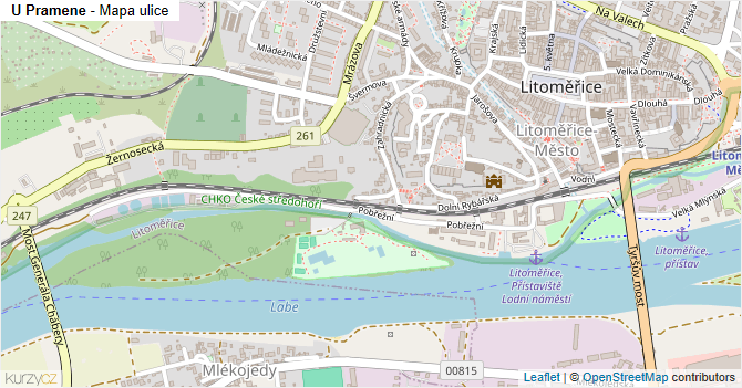 U Pramene - mapa ulice