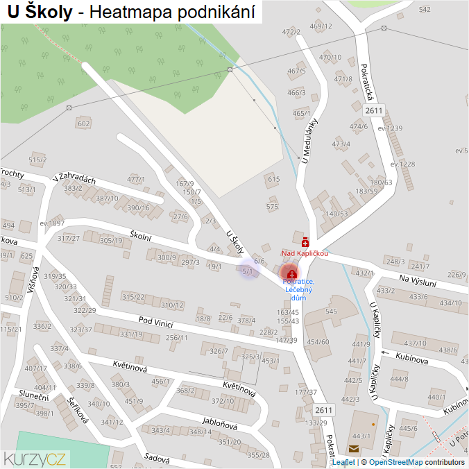 Mapa U Školy - Firmy v ulici.