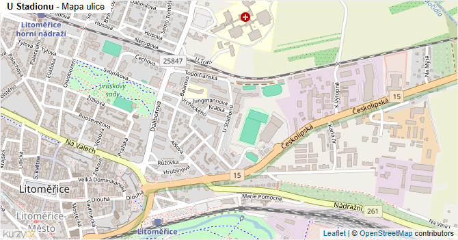 U Stadionu - mapa ulice