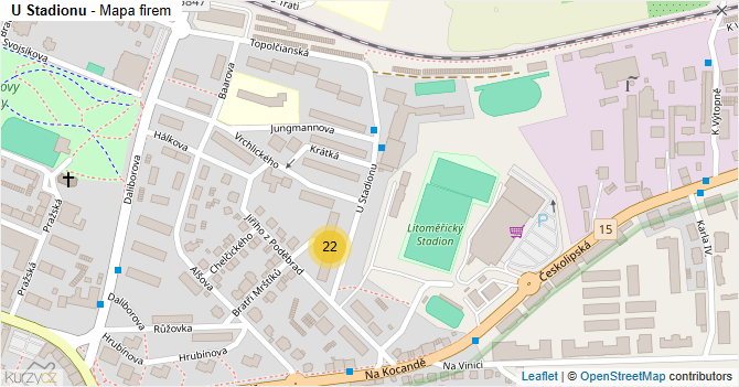 U Stadionu - mapa firem