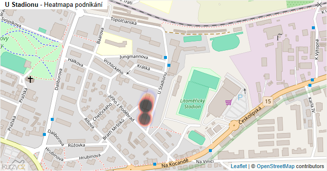 U Stadionu - mapa podnikání