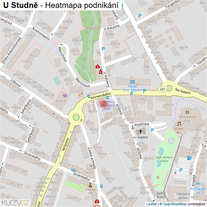 Mapa U Studně - Firmy v ulici.