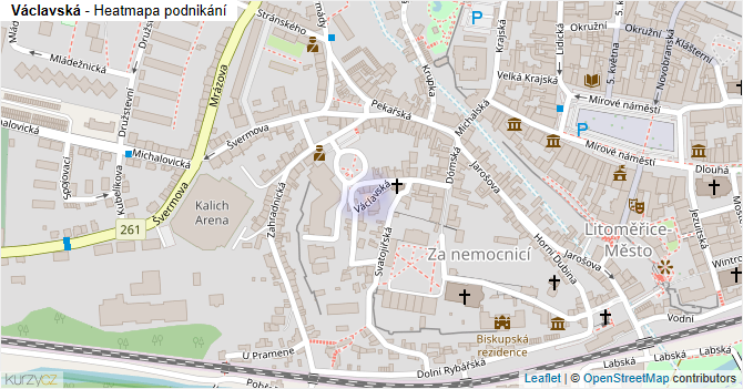 Václavská - mapa podnikání