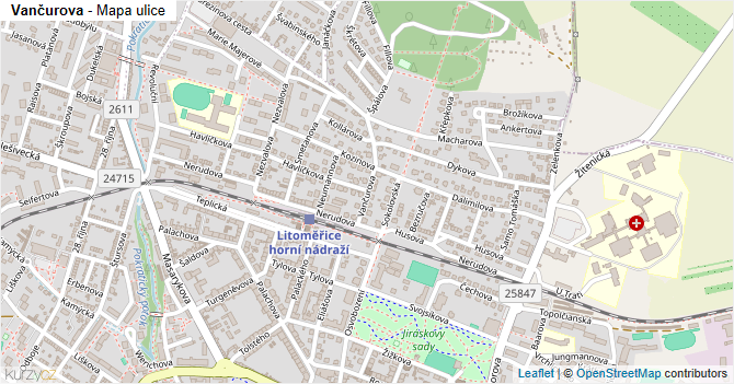 Vančurova - mapa ulice