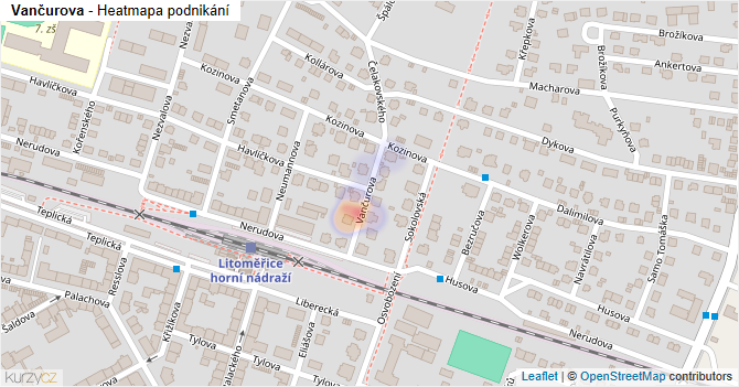 Vančurova - mapa podnikání