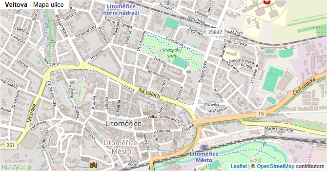Veitova - mapa ulice
