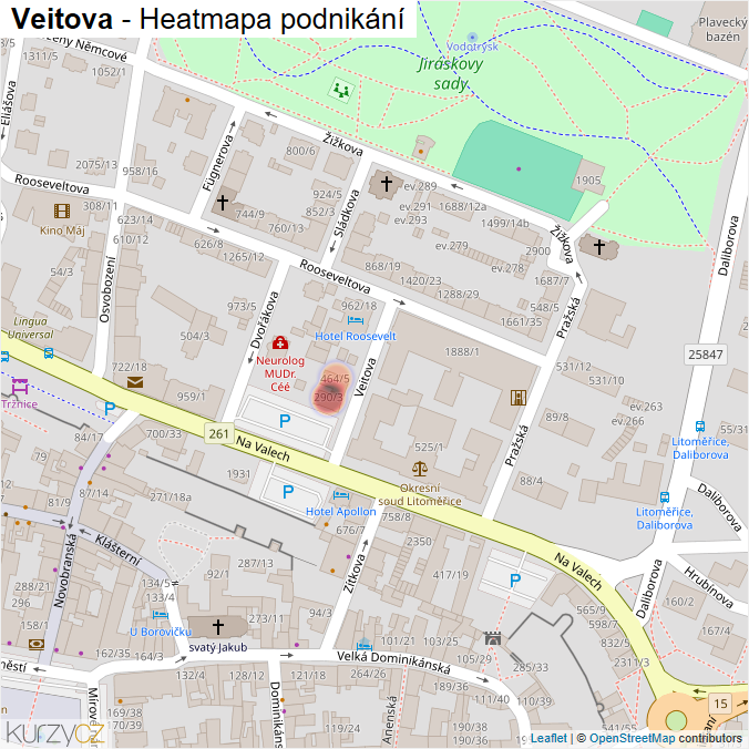 Mapa Veitova - Firmy v ulici.