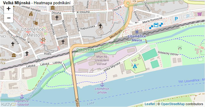 Velká Mlýnská - mapa podnikání