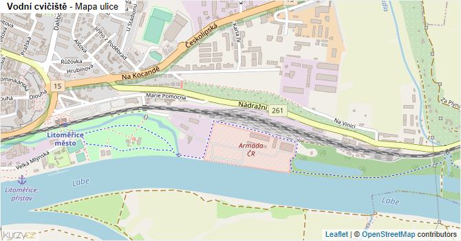 Vodní cvičiště - mapa ulice