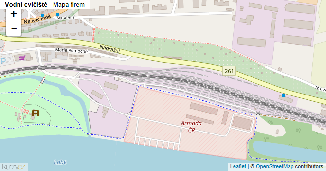 Vodní cvičiště - mapa firem