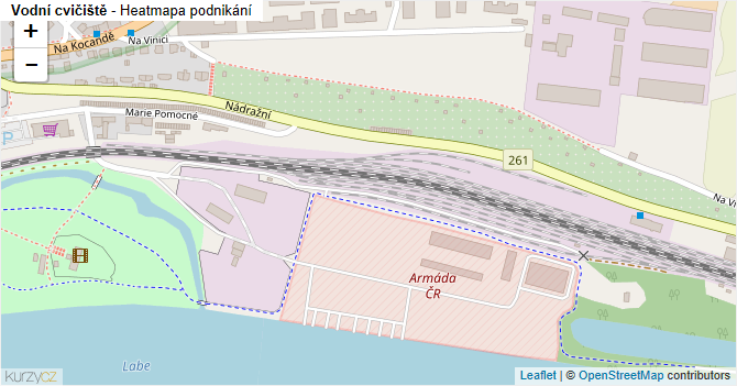 Vodní cvičiště - mapa podnikání