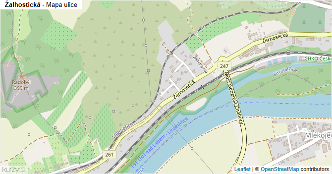 Žalhostická - mapa ulice