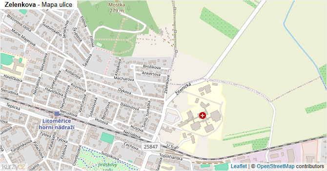 Zelenkova - mapa ulice