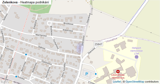 Zelenkova - mapa podnikání