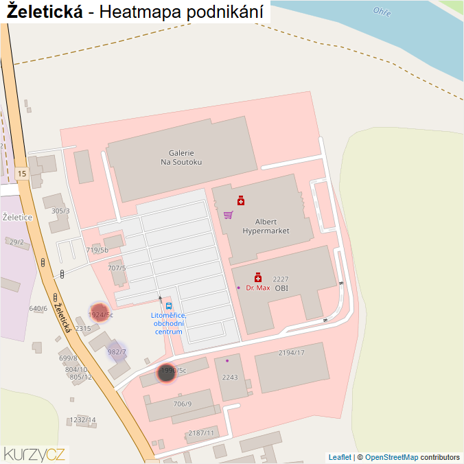 Mapa Želetická - Firmy v ulici.