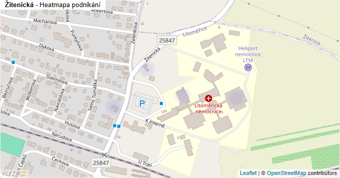 Žitenická - mapa podnikání