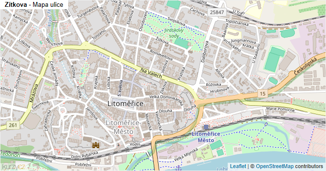 Zítkova - mapa ulice