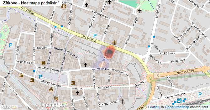 Zítkova - mapa podnikání