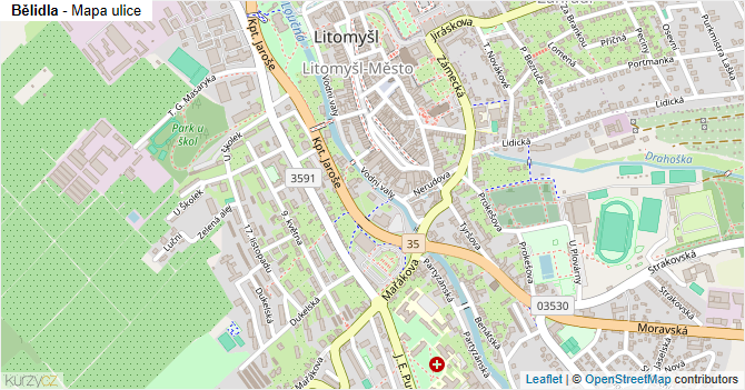 Bělidla - mapa ulice