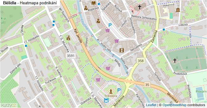 Bělidla - mapa podnikání