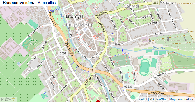 Braunerovo nám. - mapa ulice