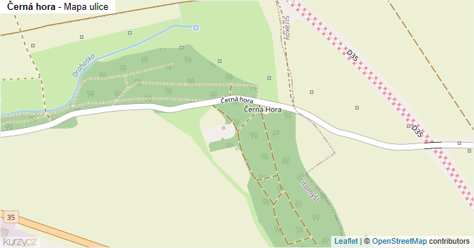 Černá hora - mapa ulice
