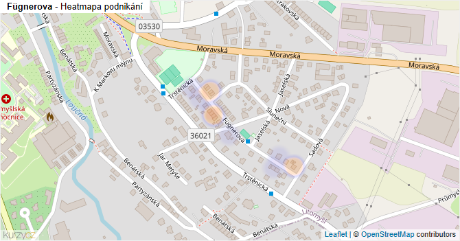 Fügnerova - mapa podnikání