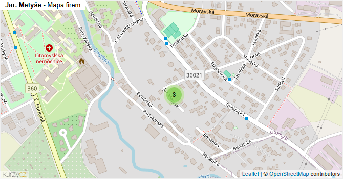 Jar. Metyše - mapa firem