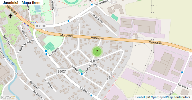 Jaselská - mapa firem