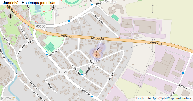 Jaselská - mapa podnikání