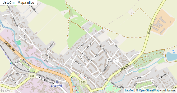 Jateční - mapa ulice