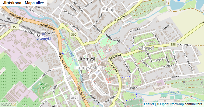 Jiráskova - mapa ulice