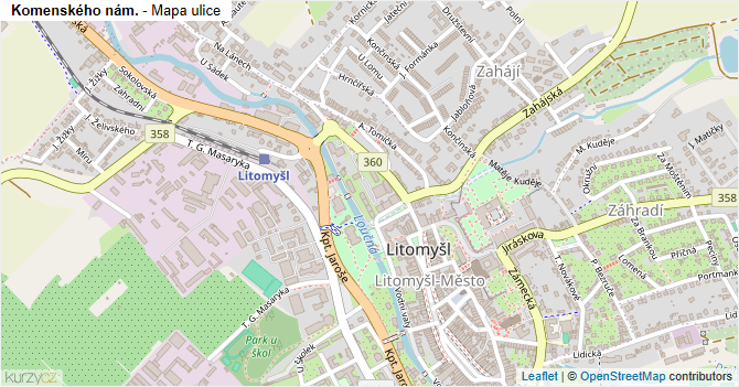 Komenského nám. - mapa ulice