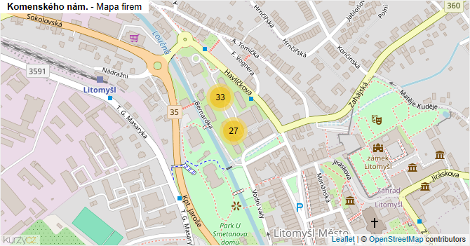 Komenského nám. - mapa firem