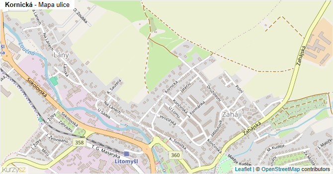 Kornická - mapa ulice