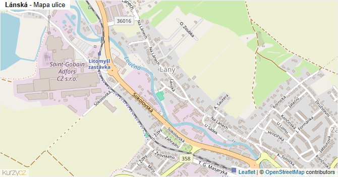 Lánská - mapa ulice