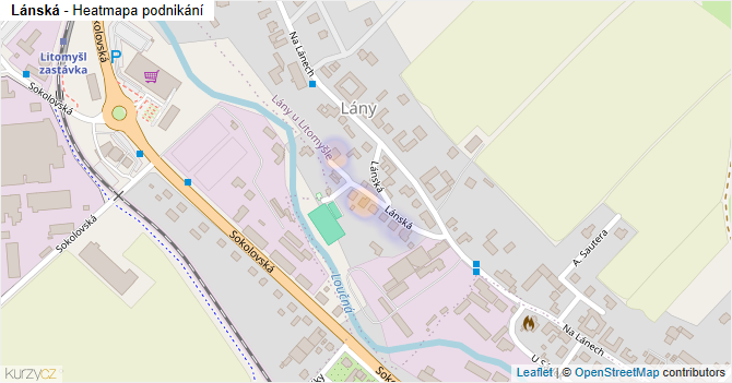 Lánská - mapa podnikání