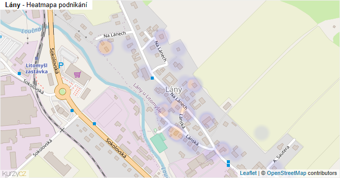 Lány - mapa podnikání