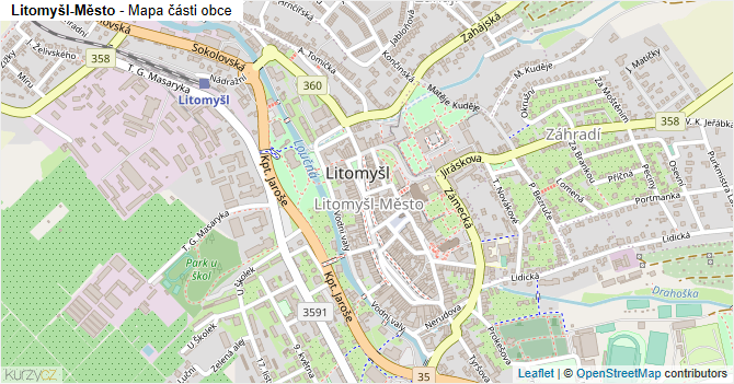 Litomyšl-Město - mapa části obce