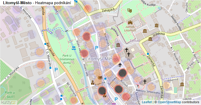 Litomyšl-Město - mapa podnikání
