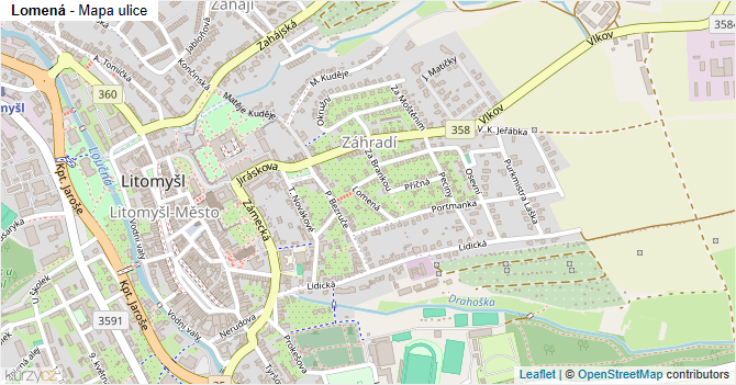 Lomená - mapa ulice