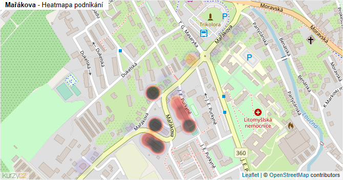 Mařákova - mapa podnikání