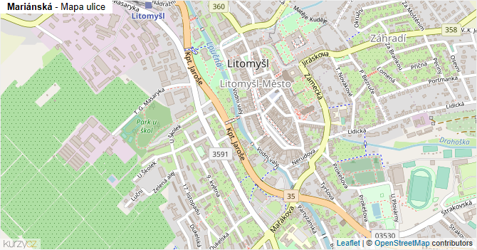 Mariánská - mapa ulice