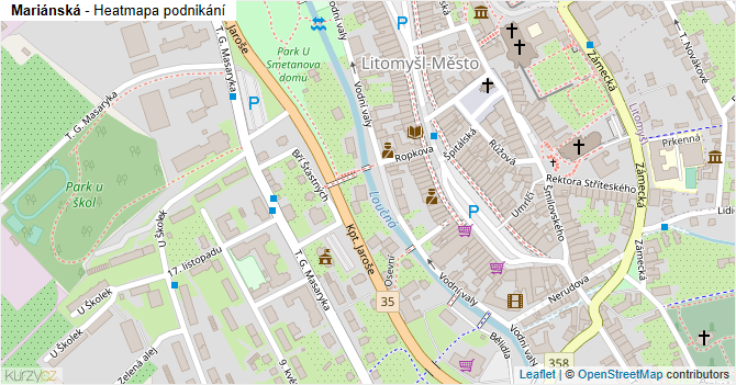 Mariánská - mapa podnikání