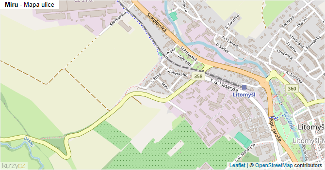 Míru - mapa ulice