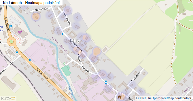 Na Lánech - mapa podnikání