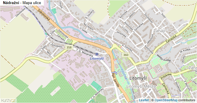 Nádražní - mapa ulice