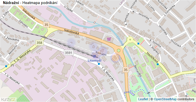 Nádražní - mapa podnikání