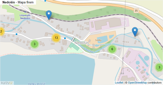 Nedošín - mapa firem